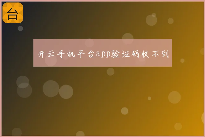 开云手机平台app验证码收不到